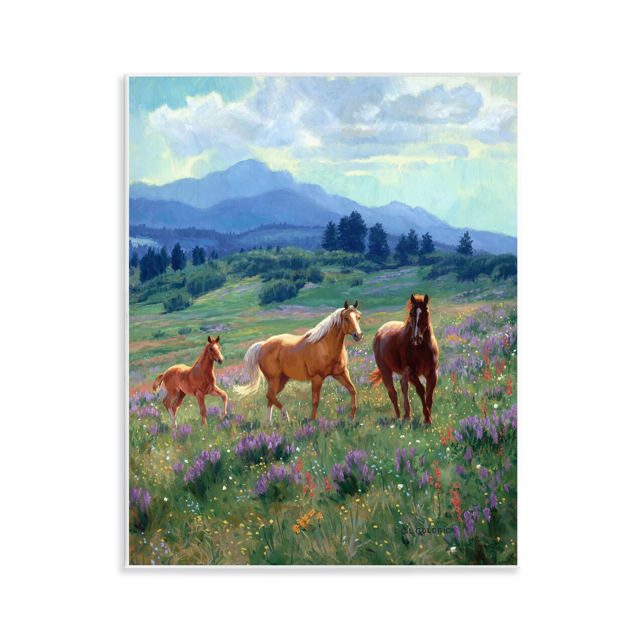 Stupell Industries Beautiful Mountain Valley Horses Wall Plaque By Claire Goldrick